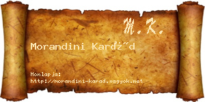 Morandini Karád névjegykártya